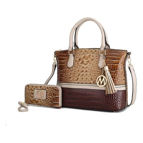 Load image into Gallery viewer, MKF Autumn Crocodile Skin Tote Handbag with Wallet Women by Mia k
