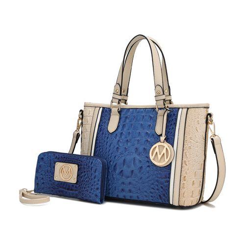 Load image into Gallery viewer, MKF Collection Lizza Croco Embossed Tote &amp; Wallet Set
