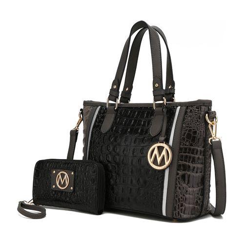 MKF Collection Lizza Croco Embossed Tote & Wallet Set