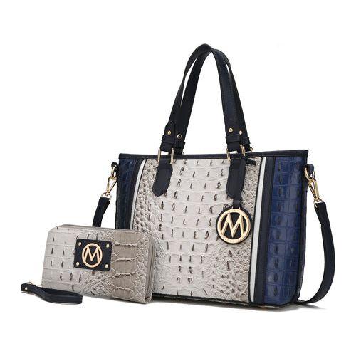 Load image into Gallery viewer, MKF Collection Lizza Croco Embossed Tote &amp; Wallet Set By Mia k
