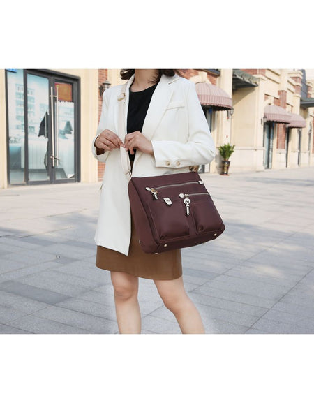 MKF Collection Serena Color-Block Nylon Women Shoulder Bag by Mia K