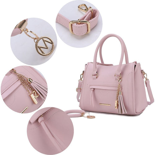 Load image into Gallery viewer, Mia K. Valeria Satchel Handbag with Keyring
