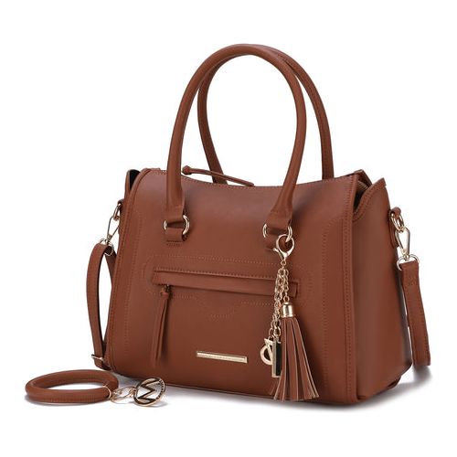 Load image into Gallery viewer, Mia K. Valeria Satchel Handbag with Keyring
