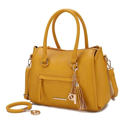 Load image into Gallery viewer, Mia K. Valeria Satchel Handbag with Keyring
