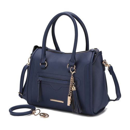 Load image into Gallery viewer, Mia K. Valeria Satchel Handbag with Keyring
