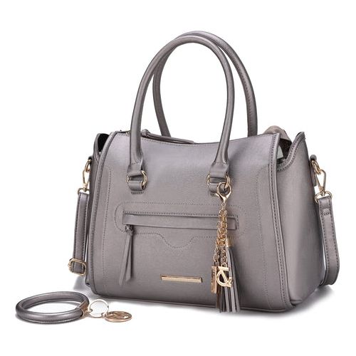 Load image into Gallery viewer, Mia K. Valeria Satchel Handbag with Keyring
