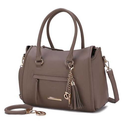 Load image into Gallery viewer, Mia K. Valeria Satchel Handbag with Keyring
