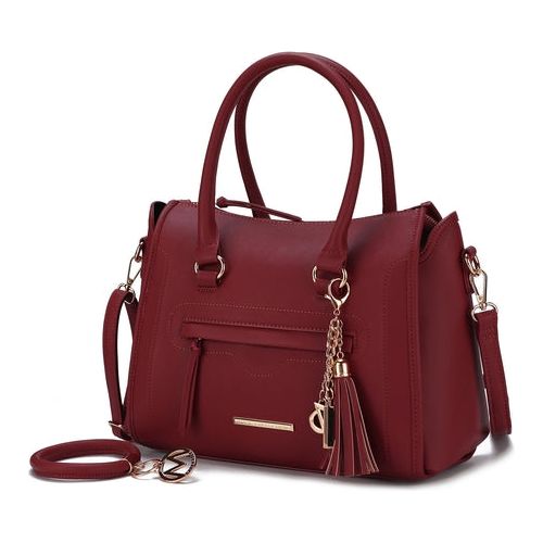 Load image into Gallery viewer, Mia K. Valeria Satchel Handbag with Keyring
