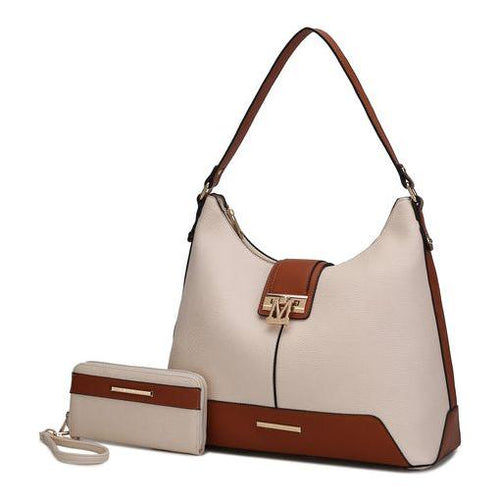 Load image into Gallery viewer, Mia K. Graciela Hobo Handbag - Elegantly Crafted Color-Block Vegan Leather
