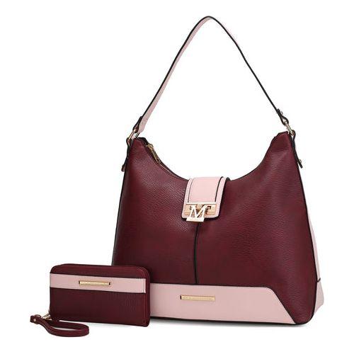 Load image into Gallery viewer, Mia K. Graciela Hobo Handbag - Elegantly Crafted Color-Block Vegan Leather
