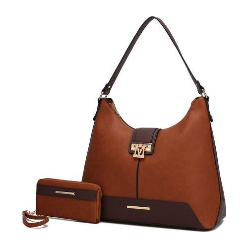 Load image into Gallery viewer, Mia K. Graciela Hobo Handbag - Elegantly Crafted Color-Block Vegan Leather
