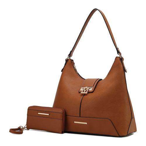 Load image into Gallery viewer, Mia K. Graciela Hobo Handbag - Elegantly Crafted Color-Block Vegan Leather
