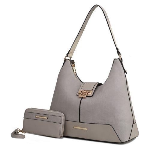 Load image into Gallery viewer, Mia K. Graciela Hobo Handbag - Elegantly Crafted Color-Block Vegan Leather
