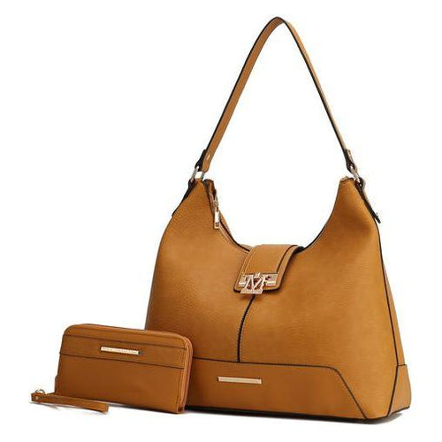 Load image into Gallery viewer, Mia K. Graciela Hobo Handbag - Elegantly Crafted Color-Block Vegan Leather
