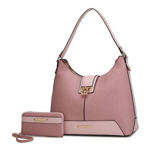 Load image into Gallery viewer, Mia K. Graciela Hobo Handbag - Elegantly Crafted Color-Block Vegan Leather
