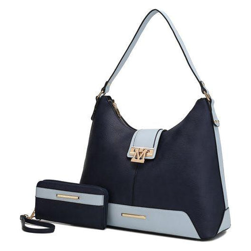 Load image into Gallery viewer, Mia K. Graciela Hobo Handbag - Elegantly Crafted Color-Block Vegan Leather
