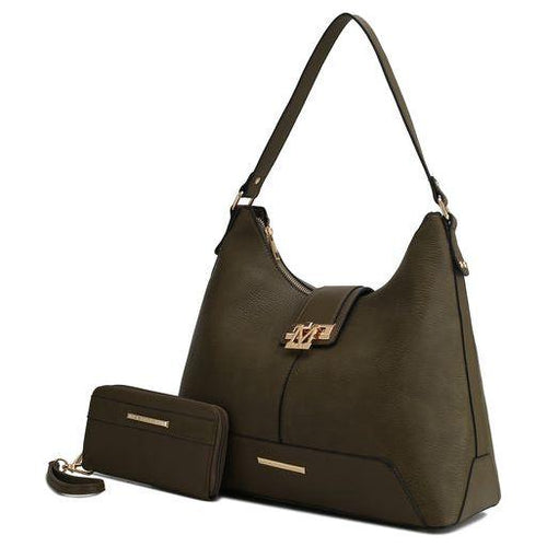 Load image into Gallery viewer, Mia K. Graciela Hobo Handbag - Elegantly Crafted Color-Block Vegan Leather
