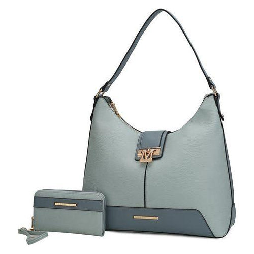 Load image into Gallery viewer, Mia K. Graciela Hobo Handbag - Elegantly Crafted Color-Block Vegan Leather
