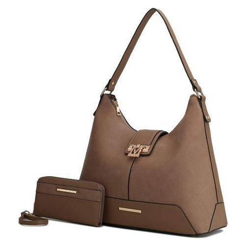 Load image into Gallery viewer, Mia K. Graciela Hobo Handbag - Elegantly Crafted Color-Block Vegan Leather
