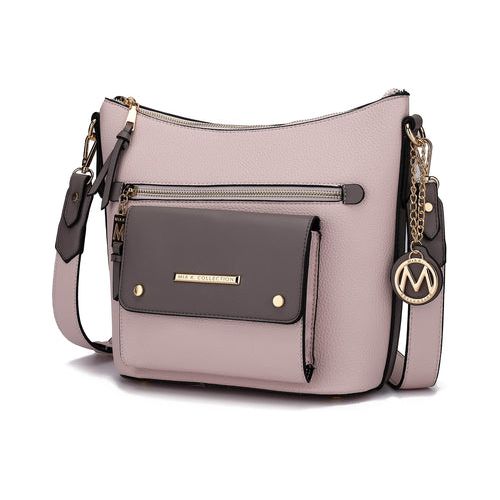 Mia K. Serenity Color Block Vegan Leather Women Crossbody Bag