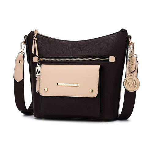 Mia K. Serenity Color Block Vegan Leather Women Crossbody Bag