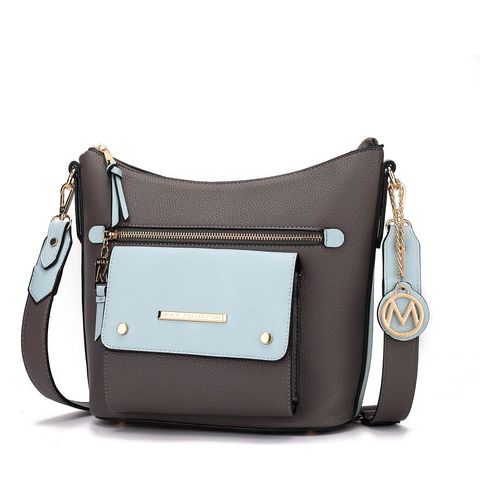 Mia K. Serenity Color Block Vegan Leather Women Crossbody Bag