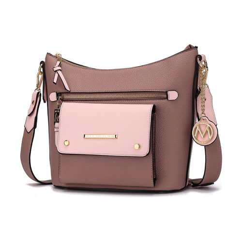 Mia K. Serenity Color Block Vegan Leather Women Crossbody Bag