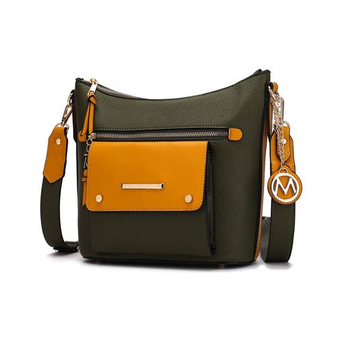 Mia K. Serenity Color Block Vegan Leather Women Crossbody Bag