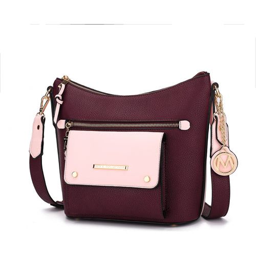 Load image into Gallery viewer, Mia K. Serenity Color Block Vegan Leather Women Crossbody Bag
