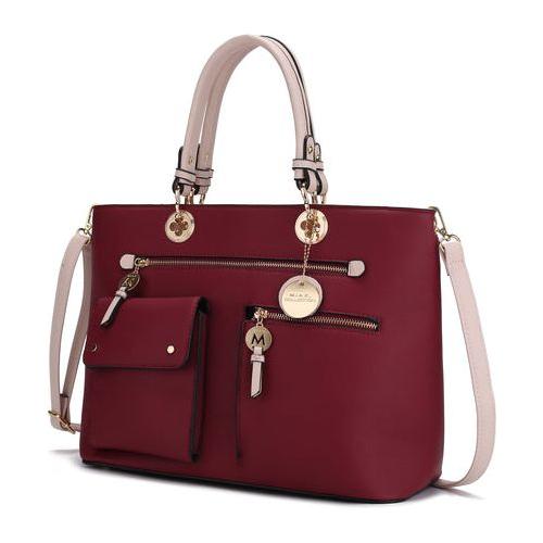 MKF Collection Julia Color-Block Women Satchel Bag