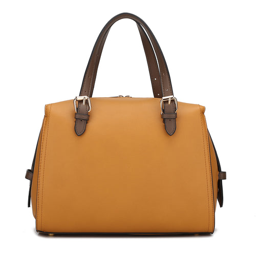 Load image into Gallery viewer, Elise Vegan Leather Color-block Women Satchel Bag - A Luxurious Companion for the Modern Woman
