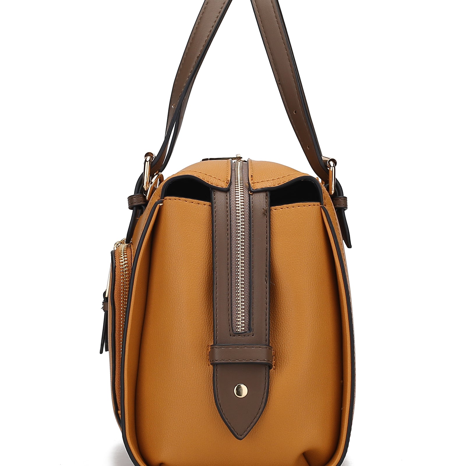 Elise Vegan Leather Color-block Women Satchel Bag - A Luxurious Companion for the Modern Woman