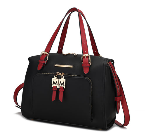 Elise Vegan Leather Color-block Women Satchel Bag - A Luxurious Companion for the Modern Woman