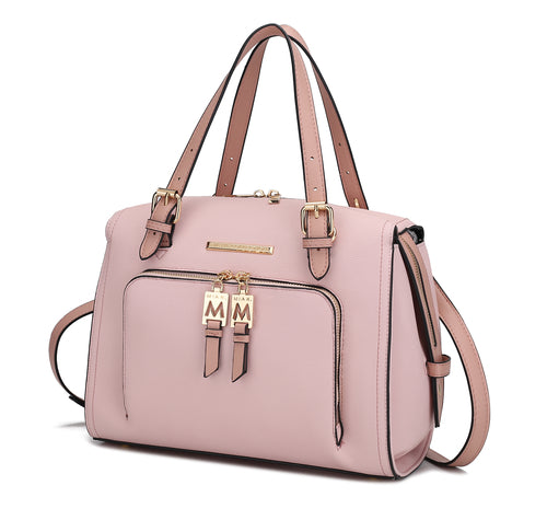 Load image into Gallery viewer, Elise Vegan Leather Color-block Women Satchel Bag - A Luxurious Companion for the Modern Woman
