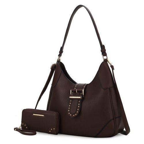 Mia K. Juliette Vegan Leather Women Shoulder Bag with Matching Wallet