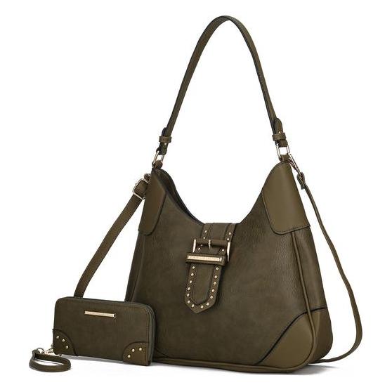 Mia K. Juliette Vegan Leather Women Shoulder Bag with Matching Wallet