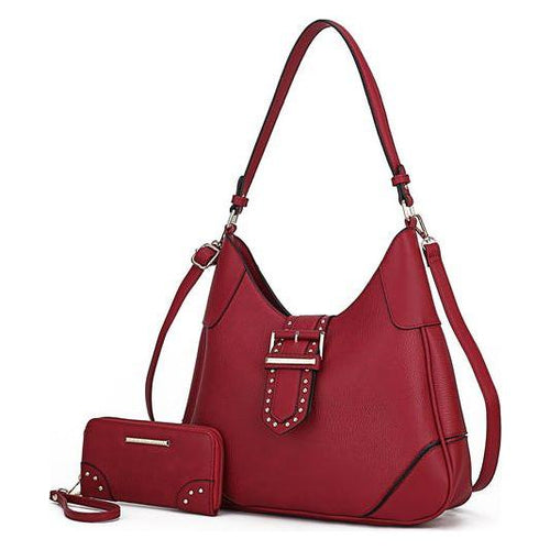 Load image into Gallery viewer, Juliette Vegan Leather Women Shoulder Bag with Matching Wallet
