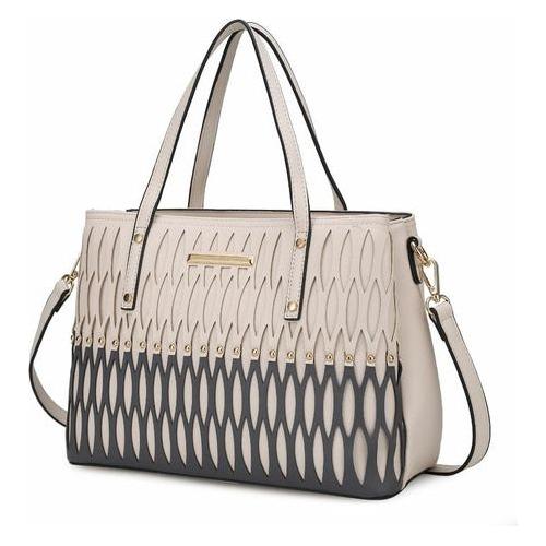 Load image into Gallery viewer, Quinn Triple Compartment Color Block Tote Handbag for Women
