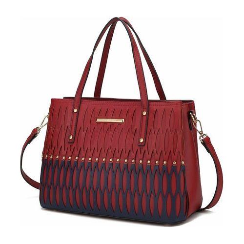 Load image into Gallery viewer, Quinn Triple Compartment Color Block Tote Handbag for Women
