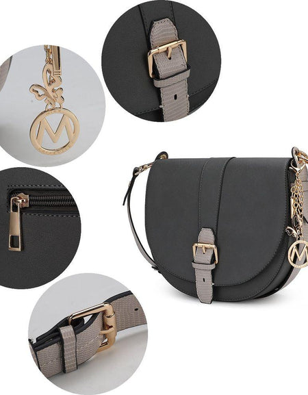 MKF Collection Ayla Snake Embossed Color Block Shoulder Bag by Mia K