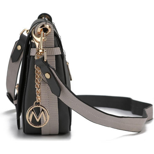 Load image into Gallery viewer, MKF Collection Ayla Snake Embossed Color Block Shoulder Bag by Mia K
