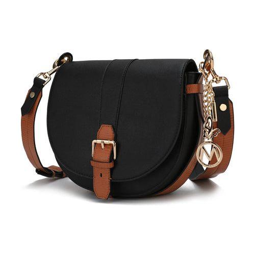 Load image into Gallery viewer, MKF Collection Ayla Snake Embossed Color Block Shoulder Bag by Mia K
