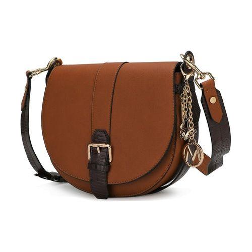 Load image into Gallery viewer, MKF Collection Ayla Snake Embossed Color Block Shoulder Bag by Mia K
