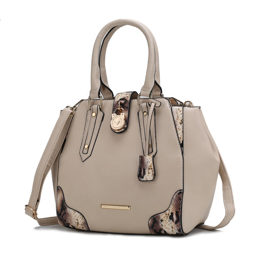 Load image into Gallery viewer, Lorena Snake embossed Vegan Leather Women Satchel Handbag
