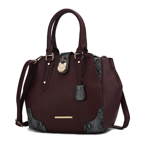 Load image into Gallery viewer, Lorena Snake embossed Vegan Leather Women Satchel Handbag
