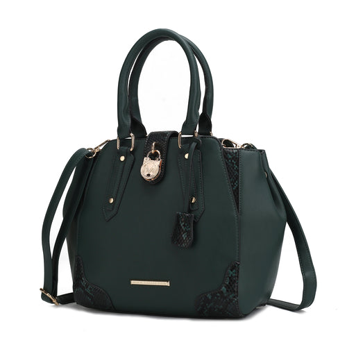 Load image into Gallery viewer, Lorena Snake embossed Vegan Leather Women Satchel Handbag
