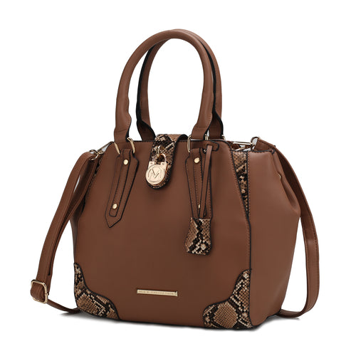 Load image into Gallery viewer, Lorena Snake embossed Vegan Leather Women Satchel Handbag
