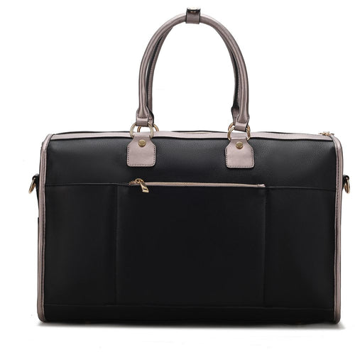 Load image into Gallery viewer, Genevieve Duffle Handbag Color Block Vegan Leather Women
