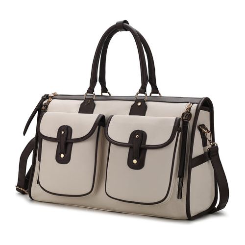 Load image into Gallery viewer, Genevieve Duffle Handbag Color Block Vegan Leather Women
