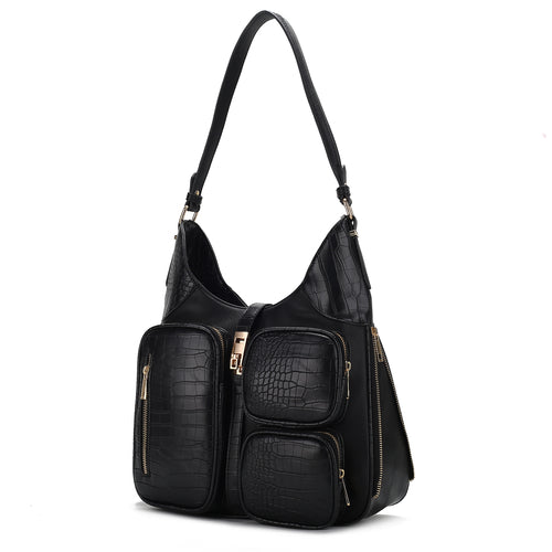 Load image into Gallery viewer, Daphne Crocodile-embossed Shoulder Handbag Vegan Leather Women
